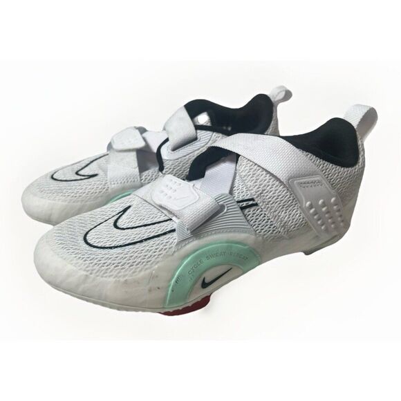 Nike Women's SuperRep Indoor Cycling Next Nature White/Mint Blue Size 7 Shoes - Picture 1 of 12